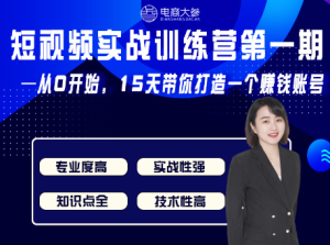 电商大参·抖音短视频实战训练营-禅指哥赚钱项目资源库