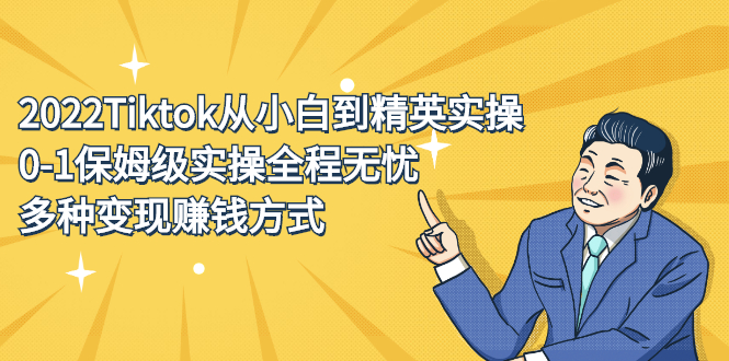 2022Tiktok从小白到精英实操，实操全程无忧，多种变现赚钱方式