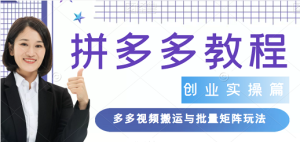 0成本无保证金,拼多多视频搬运玩法及实操,可批量多账号矩阵玩法-禅指哥赚钱项目资源库