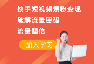 快手短视频爆粉变现,破解流量密码,让作品流量翻倍-禅指哥赚钱项目资源库
