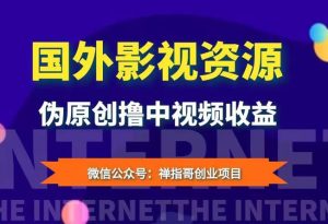 国外影视解说视频搬运，翻译中文伪原创撸中视频平台赚取收益-禅指哥赚钱项目资源库