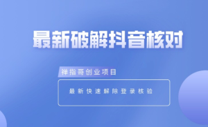 抖音账号异常 最新破解核对验证方法 已经实测可以跳过-禅指哥赚钱项目资源库
