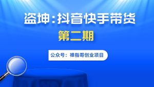 盗坤:抖音快手带货搬运起号训练营第二期课程视频学习资料-禅指哥赚钱项目资源库