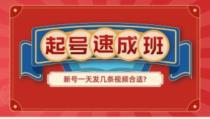 大洋·起号速成班,新号一天发几条视频合适?-禅指哥赚钱项目资源库