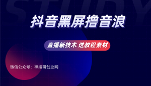 抖音快手黑屏直播无限撸礼物音浪 外面割大几千的新直播技术 视频教程送素材-禅指哥赚钱项目资源库
