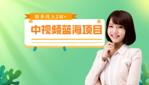 中视频项目蓝海玩法,操作简单,新手也能弯道超车,月入1W+【视频教程】-禅指哥赚钱项目资源库